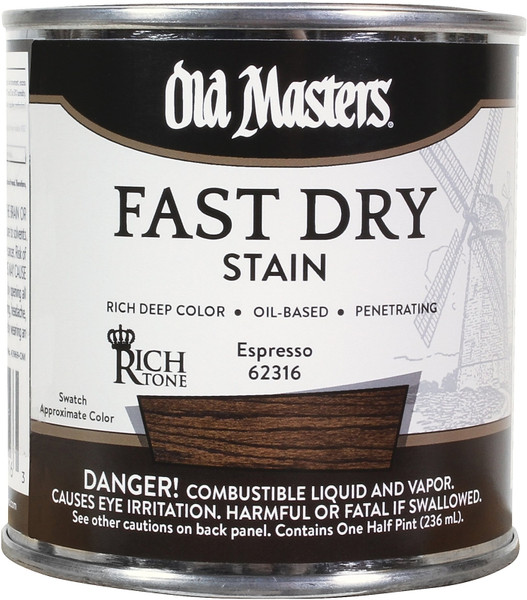 Old Masters 62316 Fast Dry Stain, Espresso, Liquid, 1/2 pt [SKU: ORG1114008]