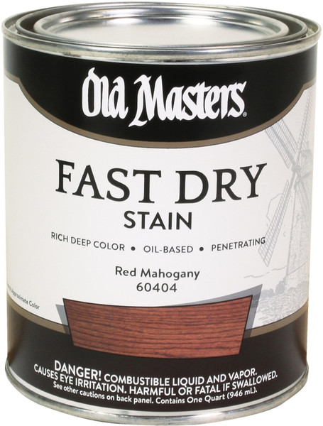 Old Masters 60404 Fast Dry Stain, Red Mahogany, Liquid, 1 qt [SKU: ORG1114180]
