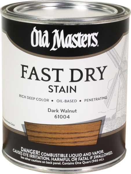 Old Masters 61004 Fast Dry Stain, Dark Walnut, Liquid, 1 qt [SKU: ORG1114602]
