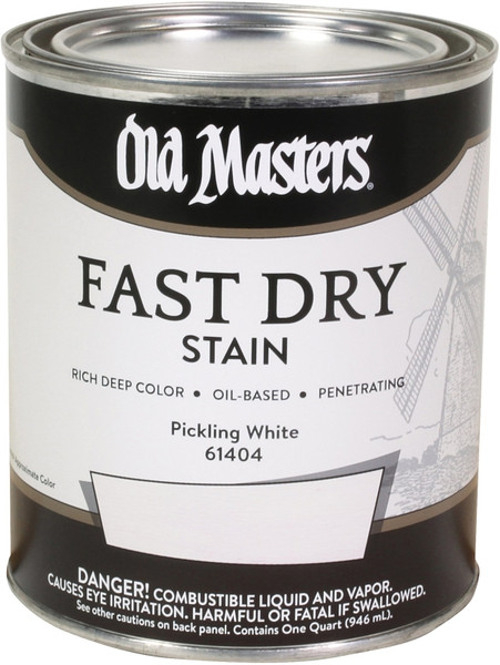 Old Masters 61404 Fast Dry Stain, Pickling White, Liquid, 1 qt [SKU: ORG1114644]