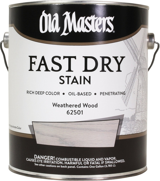 Old Masters 62501 Fast Dry Stain, Weathered Wood, Liquid, 1 gal [SKU: ORG1114966]
