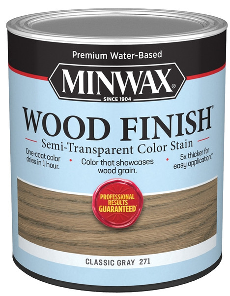Minwax 108200000 Interior Wood Stain, Semi-Transparent, Classic Gray, Liquid, 32 fl-oz [SKU: ORG8268575]