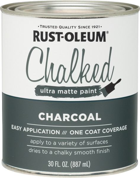 RUST-OLEUM Chalked 285144 Chalked Paint, Ultra Matte, Charcoal, 30 oz, Quart [SKU: ORG5262183]