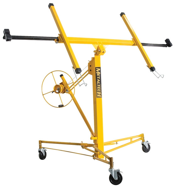 METALTECH Jobsite Series I-IDPL Drywall and Panel Lift, 150 lb, Steel, Yellow, 48.4 in L, 57.9 in W, 57 in H [SKU: ORG1636513]