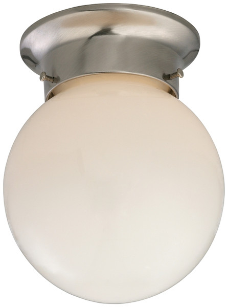 Boston Harbor Single Light Ceiling Fixture, 120 V, 60 W, 1-Lamp, A19 or CFL Lamp, Brushed Nickel Fixture [SKU: ORG4448577]