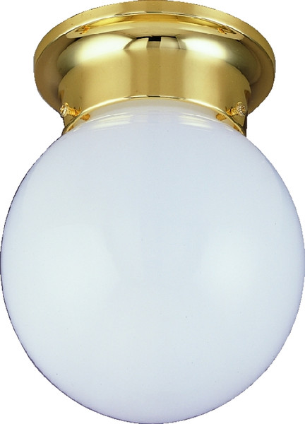 Boston Harbor F3BB01-33753L Single Light Ceiling Fixture, 120 V, 60 W, 1-Lamp, A19 or CFL Lamp, Polished Brass Fixture [SKU: ORG5733803]