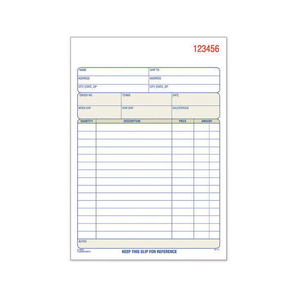 Sales Order Book, Two-Part Carbonless, 7.94 x 5.56, 50 Forms Total [SKU: TOP46500]