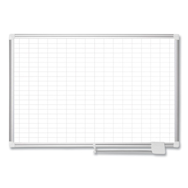 Grid Planning Board, 1 x 2 Grid, 72 x 48, White/Silver [SKU: BVCMA2792830]