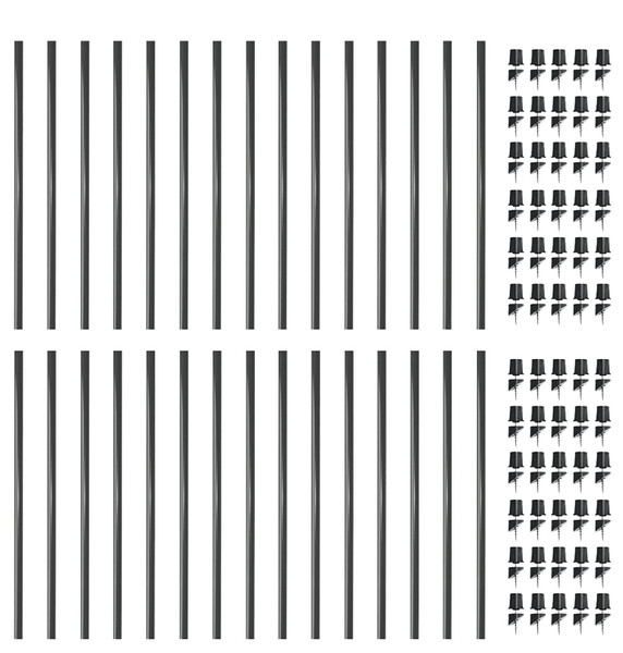 Nuvo Iron CR-26 Classic Baluster with Connectors, 26 in H, 1/2 in W, Round, Steel, Black, Powder-Coated [SKU: ORG9443789]