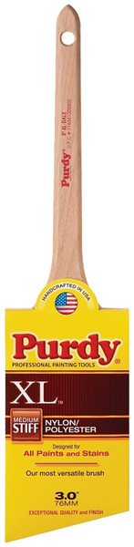 Purdy XL Dale 144080330 Angular Trim Brush, 3 in W, 2-15/16 in L Bristle, Nylon/Polyester Bristle, Rat Tail Handle [SKU: ORG6989693]