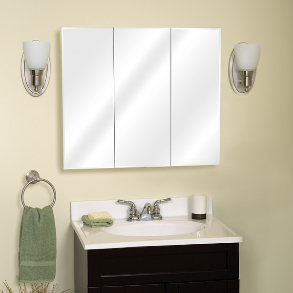 Zenith M30 Medicine Cabinet, 29-5/8 in OAW, 4-1/4 in OAD, 25-3/8 in OAH, Wood, Clear, 3-Shelf, 3-Door [SKU: ORG7341191]