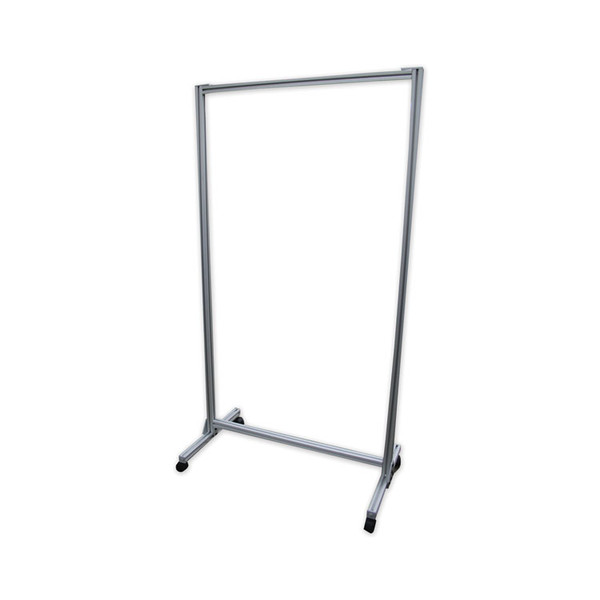 Acrylic Mobile Divider with Thermometer Access Cutout, 38.5" x 23.75" x 74.19", Clear [SKU: GHECMD7438AT]