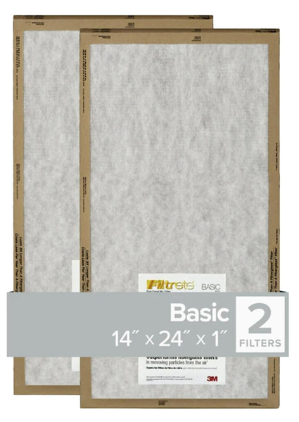 Filtrete FPL23-2PK-24 Flat Panel Air Filter, 24 in L, 14 in W, 2 MERV, For: Air Conditioner, Furnace and HVAC System [SKU: ORG7425598]