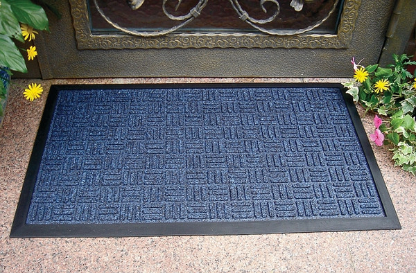 Simple Spaces 06ABSHE-11-3L Door Mat, 30 in L, 18 in W, Non-Woven Surface, Blue [SKU: ORG7415409]