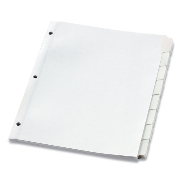 Custom Label Tab Dividers with Self-Adhesive Tab Labels, 8-Tab, 11 x 8.5, White, 5 Sets [SKU: OXF11315]