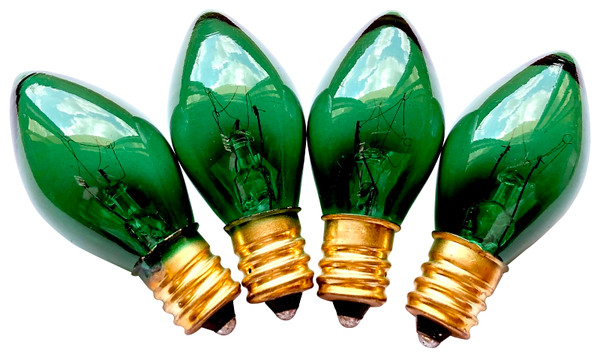 Hometown Holidays 19155 Replacement Bulb, 5 W, Candelabra Lamp Base, Incandescent Lamp, Transparent Green Light [SKU: ORG8517245]