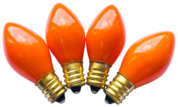 Hometown Holidays 16250 Light Bulb, 5 W, Candelabra Lamp Base, Incandescent Lamp, Ceramic Orange Light [SKU: ORG8247793]