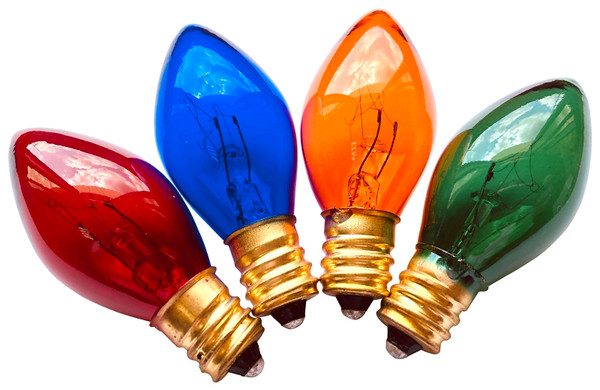 Hometown Holidays 19124 Light Bulb, 5 W, Candelabra Lamp Base, Incandescent Lamp, Transparent Multi-Color Light [SKU: ORG8409831]