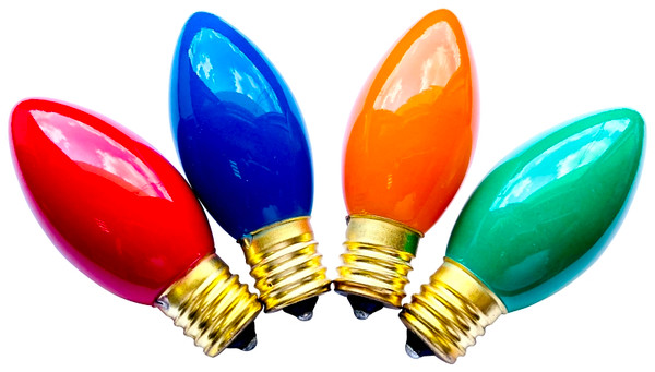 Hometown Holidays 16450 Light Bulb, 7 W, Intermediate Lamp Base, Incandescent Lamp, Ceramic Multi-Color Light [SKU: ORG8527269]