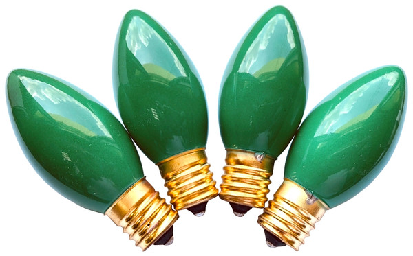 Hometown Holidays 16500 Light Bulb, 7 W, Intermediate Lamp Base, Incandescent Lamp, Ceramic Green Light [SKU: ORG8566317]