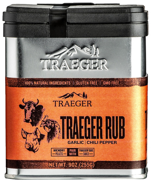 Traeger SPC174 Rub, Chili Pepper, Garlic Flavor, 9 oz Tin [SKU: ORG5537501]