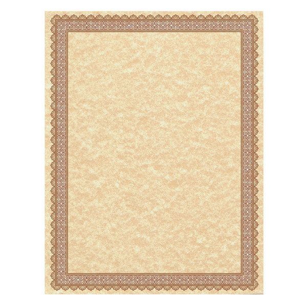 Parchment Certificates, Vintage, 8.5 x 11, Copper with Burgundy/Gold Foil Border, 50/Pack [SKU: SOU91350]