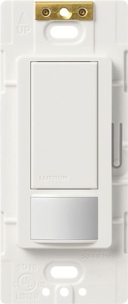 Lutron Maestro MS-VPS2H-WH Sensor Switch, 2 A, 120 V, 1 -Pole, Motion Sensor, 180 deg Sensing, 30 ft Sensing [SKU: ORG6396634]