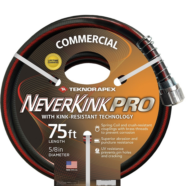 Neverkink PRO Commercial Duty 8845-75 Water Hose, 5/8 in, 75 ft L, Threaded [SKU: ORG2390078]