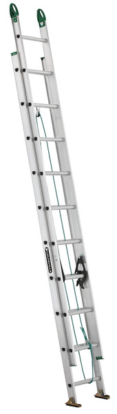 Louisville AE4220PG Extension Ladder, 240 in H Reach, 225 lb, 20-Step, 1-1/2 in D Step, Aluminum [SKU: ORG7766363]