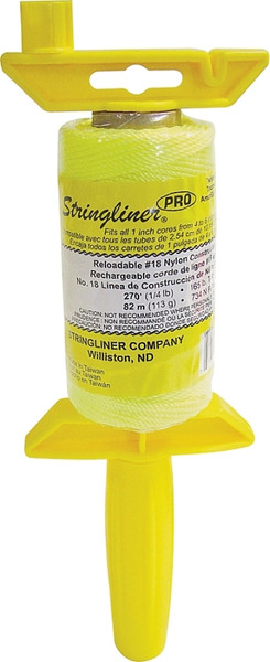 Stringliner 25112 Line Reel, 270 ft L Line, Fluorescent Yellow Line [SKU: ORG6810196]