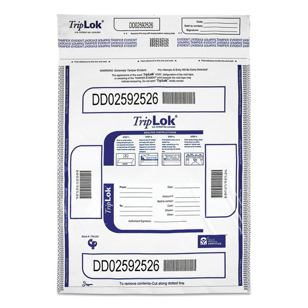 Deposit Bag, Plastic, 12 x 16, White, 100/Pack [SKU: CNK585043]