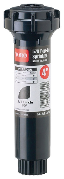 TORO 570Z Pro Series 53711 Spray Sprinkler, 1/2 in Connection, 5 to 15 ft, 27 deg Nozzle Trajectory [SKU: ORG9026295]