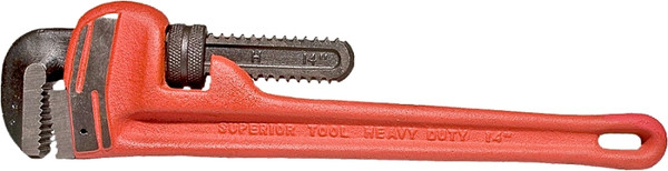 SUPERIOR TOOL PRO-LINE Series 02814 Pipe Wrench, 2 in Jaw, 14 in L, Straight Jaw, Iron, Epoxy-Coated, Ergonomic Handle [SKU: ORG4206959]