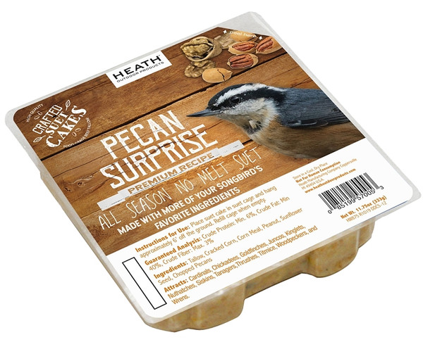 HEATH DDC5-12 Crafted Suet Cake, Pecan Sunrise Flavor, 11.75 oz [SKU: ORG7458037]