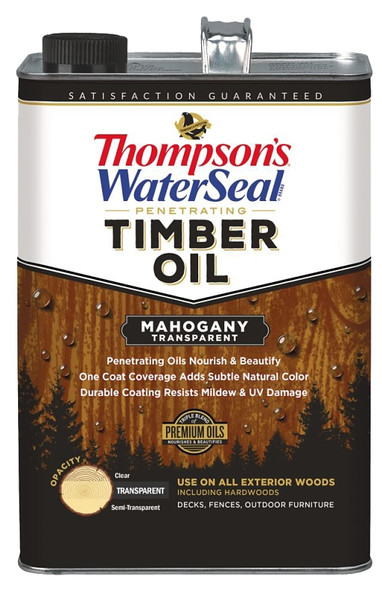 Thompson's WaterSeal TH.049851-16 Penetrating Timber Oil, Mahogany, Liquid, 1 gal, Can [SKU: ORG7480932]