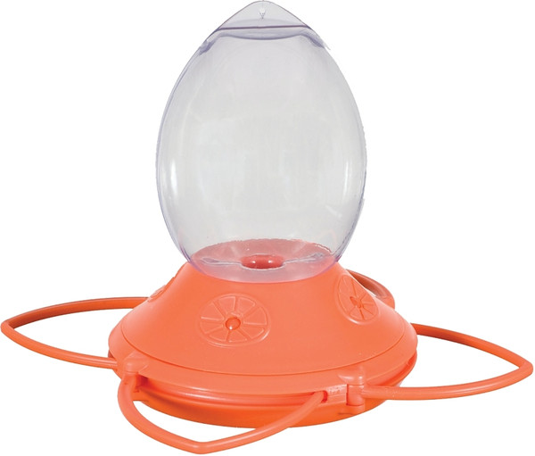 Perky-Pet 449-2 Bird Feeder, 32 oz, 4-Port/Perch, Plastic, Clear/Orange [SKU: ORG6047872]