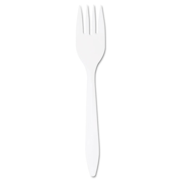 Style Setter Mediumweight Plastic Forks, White, 1000/Carton [SKU: DCCF6BW]