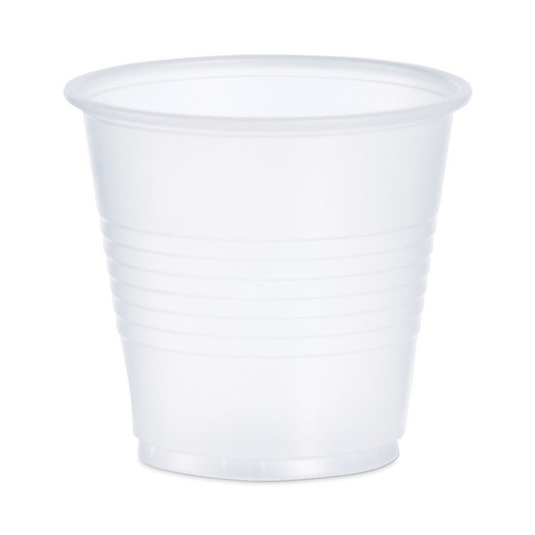 High-Impact Polystyrene Cold Cups, 3.5 oz, Translucent, 100 Cups/Sleeve, 25 Sleeves/Carton [SKU: DCCY35]