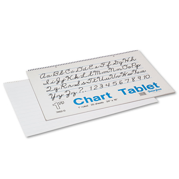 Chart Tablets, Presentation Format (1" Rule), 24 x 16, White, 25 Sheets [SKU: PAC74620]