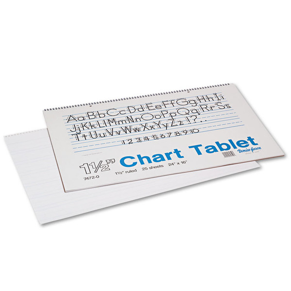 Chart Tablets, Presentation Format (1.5" Rule), 24 x 16, White, 25 Sheets [SKU: PAC74720]