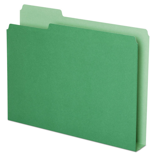 Double Stuff File Folders, 1/3-Cut Tabs: Assorted, Letter Size, 1.5" Expansion, Green, 50/Pack [SKU: PFX54457]