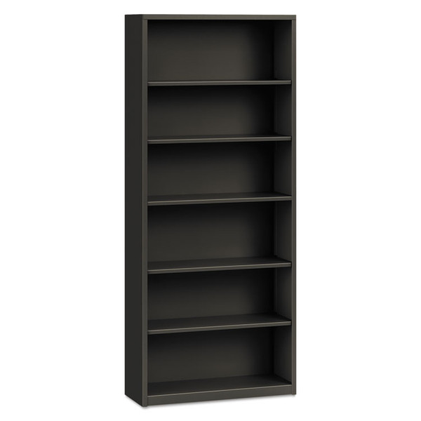 Metal Bookcase, Six-Shelf, 34.5w x 12.63d x 81.13h, Charcoal [SKU: HONS82ABCS]