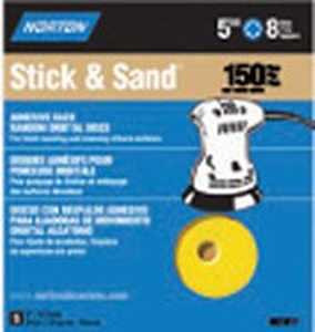 NORTON 01811 Sanding Disc, 5 in Dia, Coated, P150 Grit, Fine, Aluminum Oxide Abrasive [SKU: ORG3309440]