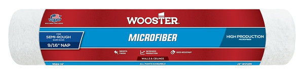 WOOSTER R524-14 Paint Roller Cover, 9/16 in Thick Nap, 14 in L, Microfiber Cover [SKU: ORG7369150]