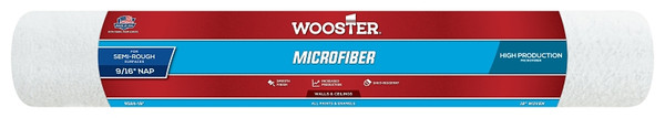 WOOSTER R524-18 Paint Roller Cover, 9/16 in Thick Nap, 18 in L, Microfiber Cover [SKU: ORG7369655]