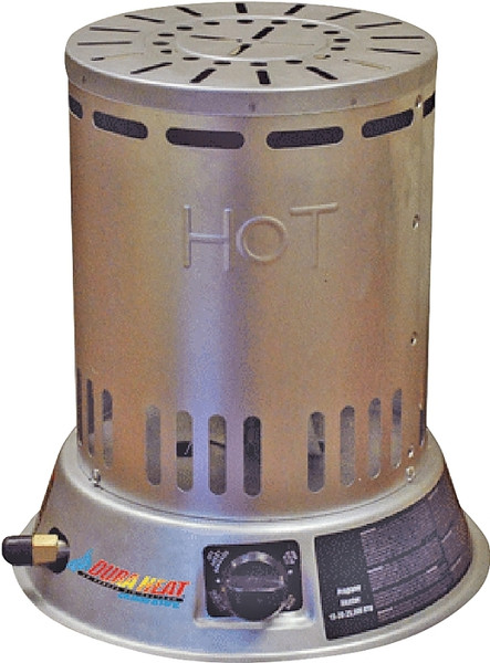 Dura Heat LPC25 Convection Heater, Liquid Propane, 15000 to 25000 Btu, 600 sq-ft Heating Area, Silver [SKU: ORG3005048]