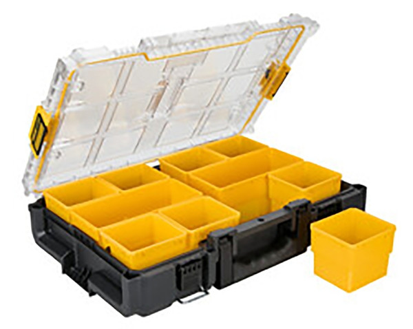 DeWALT ToughSystem 2.0 DWST08040 Full-Size Organizer, 44 lb Capacity, 21 in L, 14-5/8 in W, 5-1/8 in H, 10-Compartment [SKU: ORG7524176]