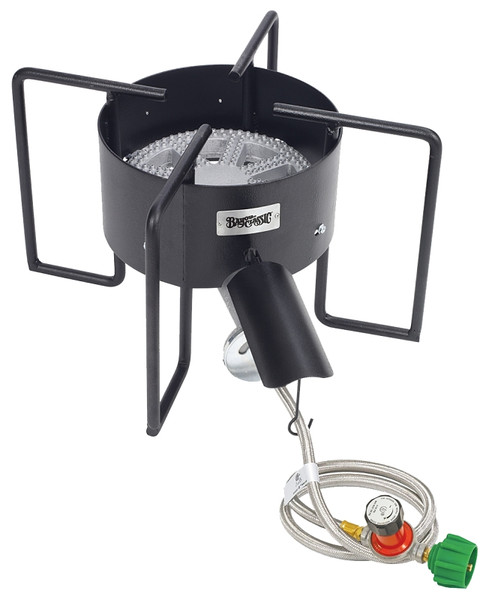 Bayou Classic KAB6 Bayou Cooker with Hose Guard, 1-Burner, LPG, 210,000 Btu, Manual Ignition, Steel [SKU: ORG8213217]