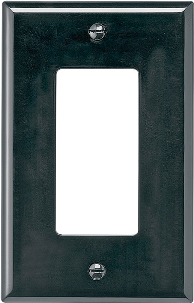 Eaton Wiring Devices PJ26BK Wallplate, 4-7/8 in L, 3-1/8 in W, 1 -Gang, Polycarbonate, Black, High-Gloss [SKU: ORG2737534]