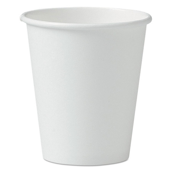 Single-Sided Poly Paper Hot Cups, 6 oz, White, 50/Pack, 20 Packs/Carton [SKU: SCC376W]